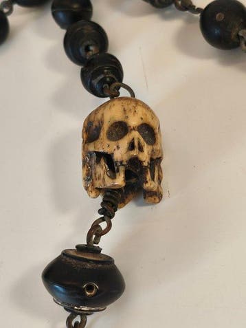 Antiek Rozenkrans - Hout, Brons, Been - 1800-1850 - Memento