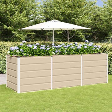 vidaXL Plantenbak Ivoor 240 x 80 x 75 cm Staal, Verzenden, Nieuw