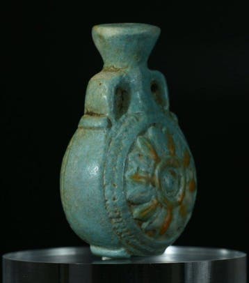 Oud-Egyptisch Faience Nieuwjaars Wep Renpet Flask - 59 mm