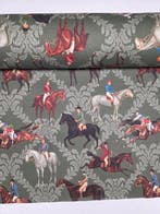 Stof Equitazione Exclusief met paarden in galop - 300x280