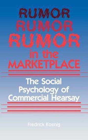 Rumor in the Marketplace 9780865691179 Fredrick Koenig, Verzenden, Fredrick Koenig