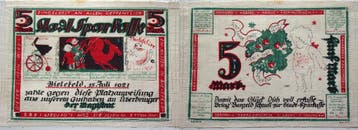 5 Mark 15 7 1921 Stadtsparkasse Bielefeld, Verzenden