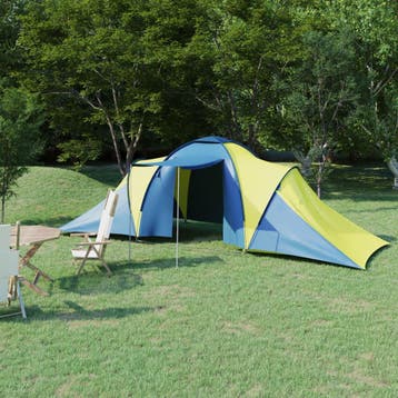 vidaXL Tent 6-persoons blauw en geel, Verzenden, Nieuw