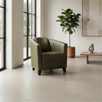 Leren fauteuil Press - Granada Moss (olijf/groen) - Poten, Nieuw, Ophalen of Verzenden, Eigentijds, Klassiek, Retro, Romantisch, Vintage