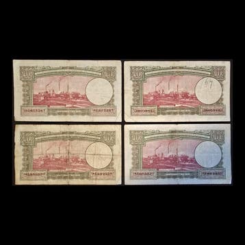Nederland. Lot van 4x 10 gulden Staatsmijnen 1945 (met