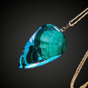 Sans réserve – Chrysocolle malachite avec un riche motif, Collections, Minéraux & Fossiles