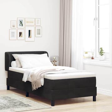 vidaXL Boxspring bed met hoofdeinde Zwart 80 x 200 cm, Verzenden