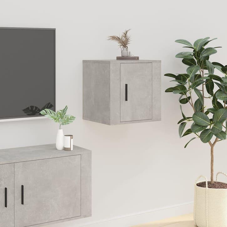 vidaXL Tv-wandmeubel 40x34,5x40 cm betongrijs, Maison & Meubles, Armoires | Mobilier de télévision, Envoi