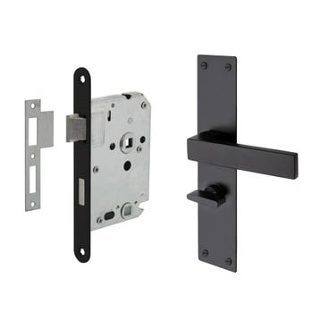 Deurbeslag set Nova op schild met toilet-/badkamer sluiti..., Ophalen of Verzenden, Klink of Kruk