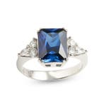 Zonder minimumprijs - Ring Zilver Saffier