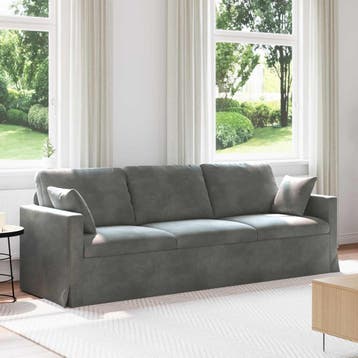 vidaXL bank / zetel Donkergrijs 228 x 78 x 80 cm Fluweel, Huis en Inrichting, Zetels | Zetels, Verzenden, Nieuw