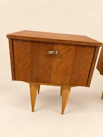 Nachtkastje (2) - Hout - Vintage mid-century