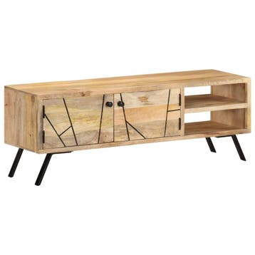 vidaXL Tv-meubel 110x30x40 cm massief mangohout, Huis en Inrichting, Verzenden, Nieuw