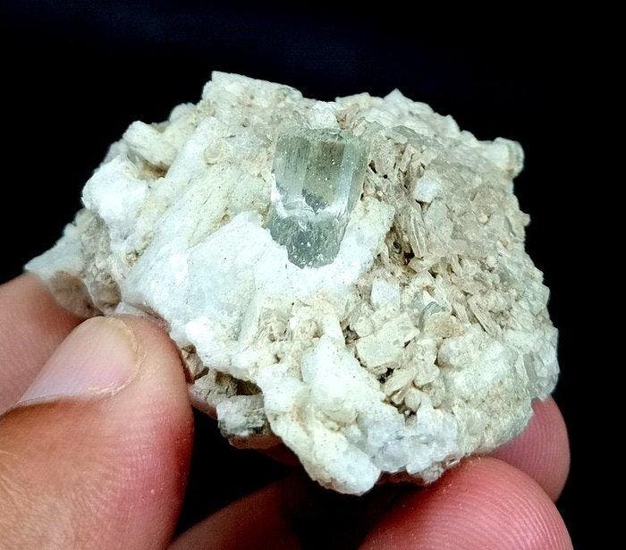 aquamarijn Exemplaar - Hoogte: 52 mm - Breedte: 41 mm- 54 g, Verzamelen, Mineralen en Fossielen