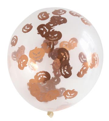 Halloween Confetti Ballonnen Pompoen 30cm 4st, Verzenden