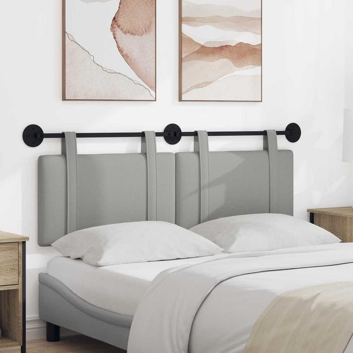 vidaXL Hangend hoofdbord Wolkgrijs Stof, Maison & Meubles, Chambre à coucher | Lits, Envoi