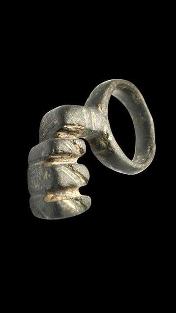 Oud-Romeins Brons Sleutel - 32 mm - Sleutelhanger (Zonder, Antiek en Kunst