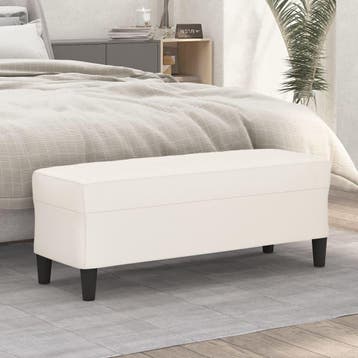vidaXL Bankje 100x35x41 cm kunstleer crèmekleurig, Verzenden, Nieuw