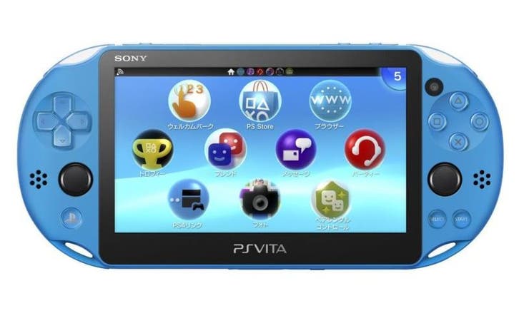 PS Vita Slim Metallic Aqua Blue (Nette Staat), Games en Spelcomputers, Spelcomputers | Sony PlayStation Vita, Zo goed als nieuw