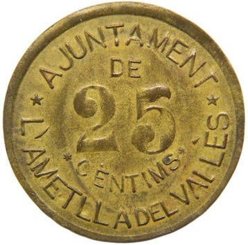 Spanje. II República-Guerra Civil. Moneda de Necesidad.