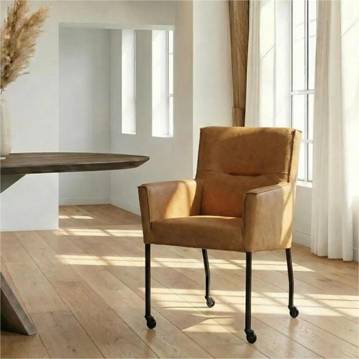 Leren eetkamerstoel Lucky, Huis en Inrichting, Stoelen, Nieuw, Leer, Ophalen of Verzenden