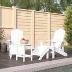 vidaXL Tuinstoelen Adirondack met voetenbank en tafel HDPE, Verzenden, Nieuw