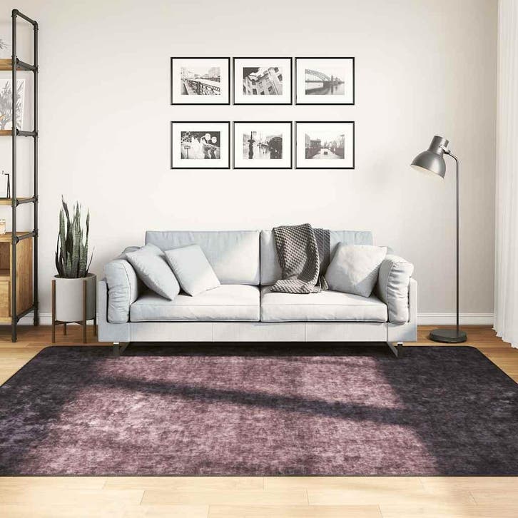 vidaXL Vloerkleed wasbaar 160x230 cm antracietkleurig, Huis en Inrichting, Stoffering | Tapijten en Vloerkleden, Nieuw, Verzenden
