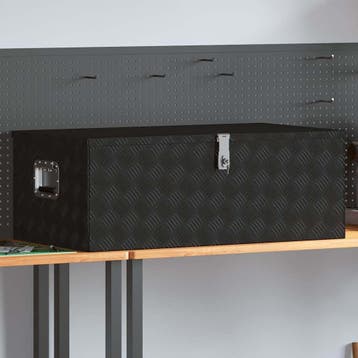 vidaXL Opbergbox 100x55x37 cm aluminium zwart, Doe-het-zelf en Bouw, Verzenden, Nieuw