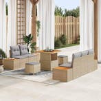 vidaXL Tuinbank Set 8 pcs Beige poly rattan, Verzenden, Nieuw