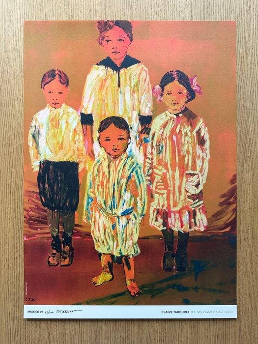 Claire Tabouret (1981) - The Siblings (orange), Antiek en Kunst, Antiek | Overige Antiek