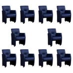 Set van 10 Leren eetkamerstoelen Pleasure - Toledo Kobalt, Ophalen of Verzenden