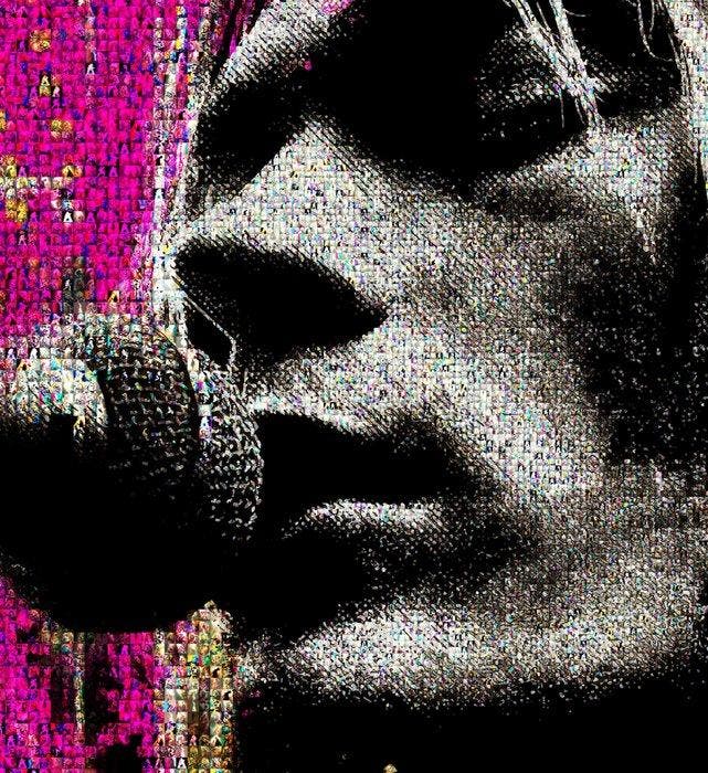 David Law - Echo Waves - Grunge Poet II - Format XL 60x60, Antiek en Kunst, Kunst | Designobjecten