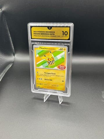 Pokémon - 1 Graded card Pikachu Batik 101 Promo card - GG 10, Nieuw