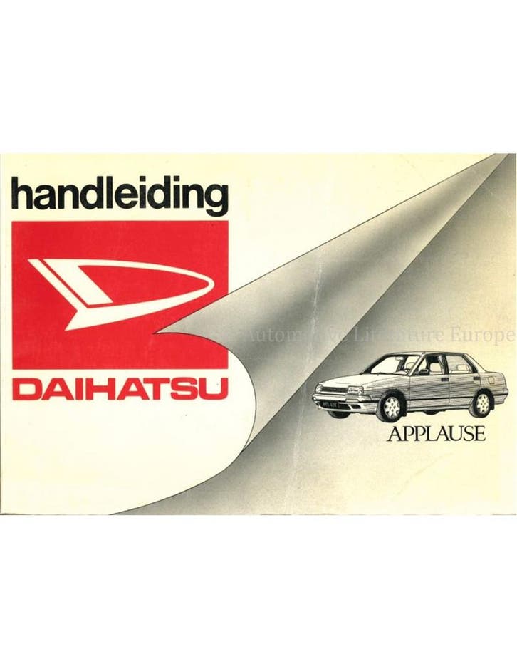 1989 DAIHATSU APPLAUSE INSTRUCTIEBOEKJE NEDERLANDS, Autos : Divers, Modes d'emploi & Notices d'utilisation, Enlèvement ou Envoi