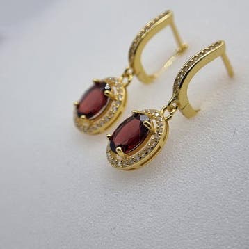 Zonder minimumprijs - Oorbellen Zilver, Verguld - 3.00ct., Nieuw
