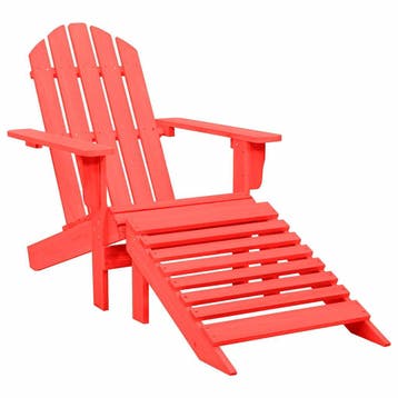 vidaXL Tuinstoel Adirondack met voetenbank massief vurenhout, Verzenden, Nieuw