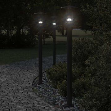 vidaXL Vloerlamp voor buiten 100 cm roestvrij staal zwart, Verzenden, Nieuw