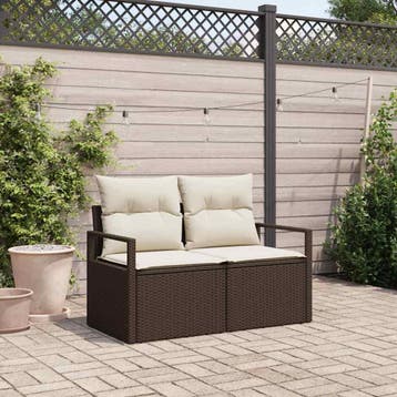 vidaXL Tuin Sofa met kussen met opslag 120 x 62 x 69 cm poly, Verzenden