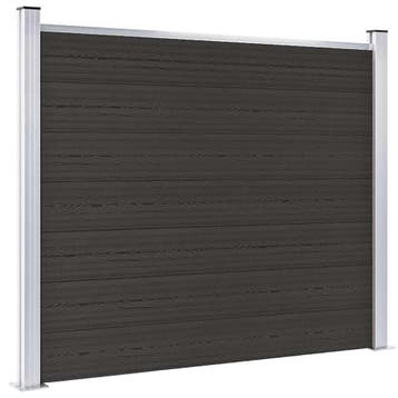 vidaXL Schuttingpaneel 180x146 cm HKC zwart, Verzenden