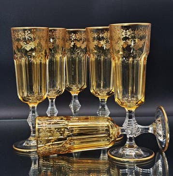 Artemisia - Champagne fluitje (6) - Monet - Kristal, gouden