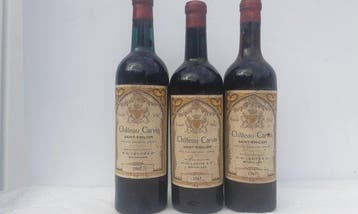 1967 Château Carvin - Saint-Émilion - 3 Fles (0,75 liter), Nieuw