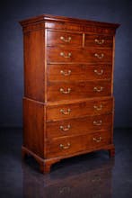 Chest-on-chest / Tallboy - Ladekast - Mahonie, Antiek en Kunst