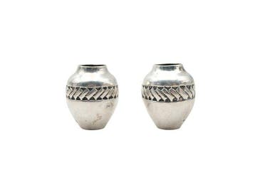 Vase (2) - Argent 833 - Paire de vases, Antiquités & Art