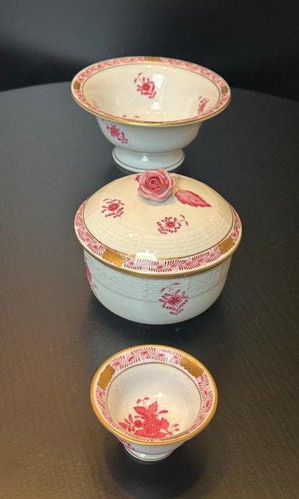 Herend - Kom (3) - Porselein - Prachtige set, Antiek en Kunst, Antiek | Glaswerk en Kristal