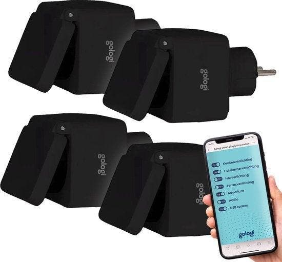 2dekans | Gologi Slimme stekker buiten 4 stuks – Smart plug, Computers en Software, WiFi-versterkers, Ophalen of Verzenden