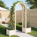 vidaXL Rozenboog met plantenbak Wit 168,5 x 43 x 207 cm PP, Doe-het-zelf en Bouw, Verzenden