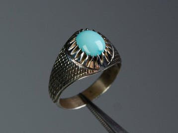 Sans prix de réserve - Bague - min. 800 argent - turquoise -