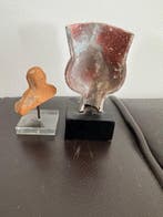 Sculpture, 2 sculptures grecques - 13 cm - Argile