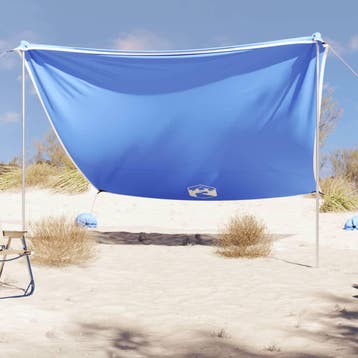 vidaXL Strandluifel met zandankers 304x300 cm blauw, Verzenden, Nieuw