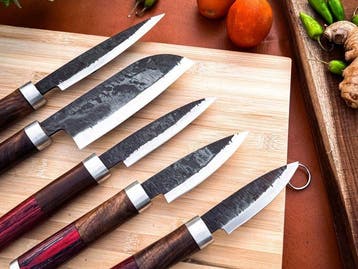 Keukenmes - Kitchen knife set - 752 - Staal, Hout,